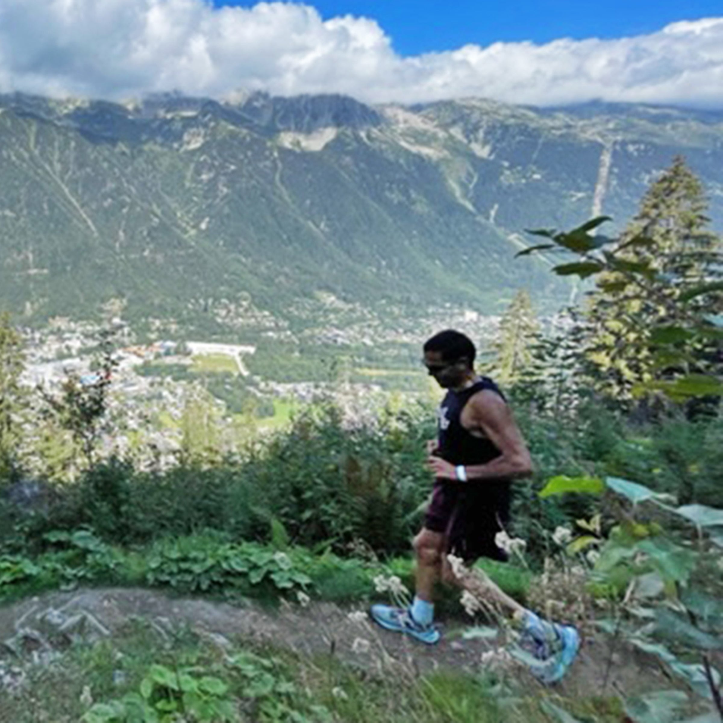 trail runner in mountains