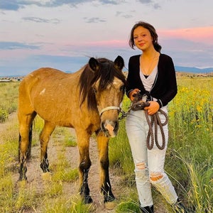 Maizie Blue Allen and Legend in Española, New Mexico, September 2021