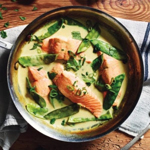 Green Curry Braised Salmon from Salmon: Everything you Need to Know + 45 Recipes