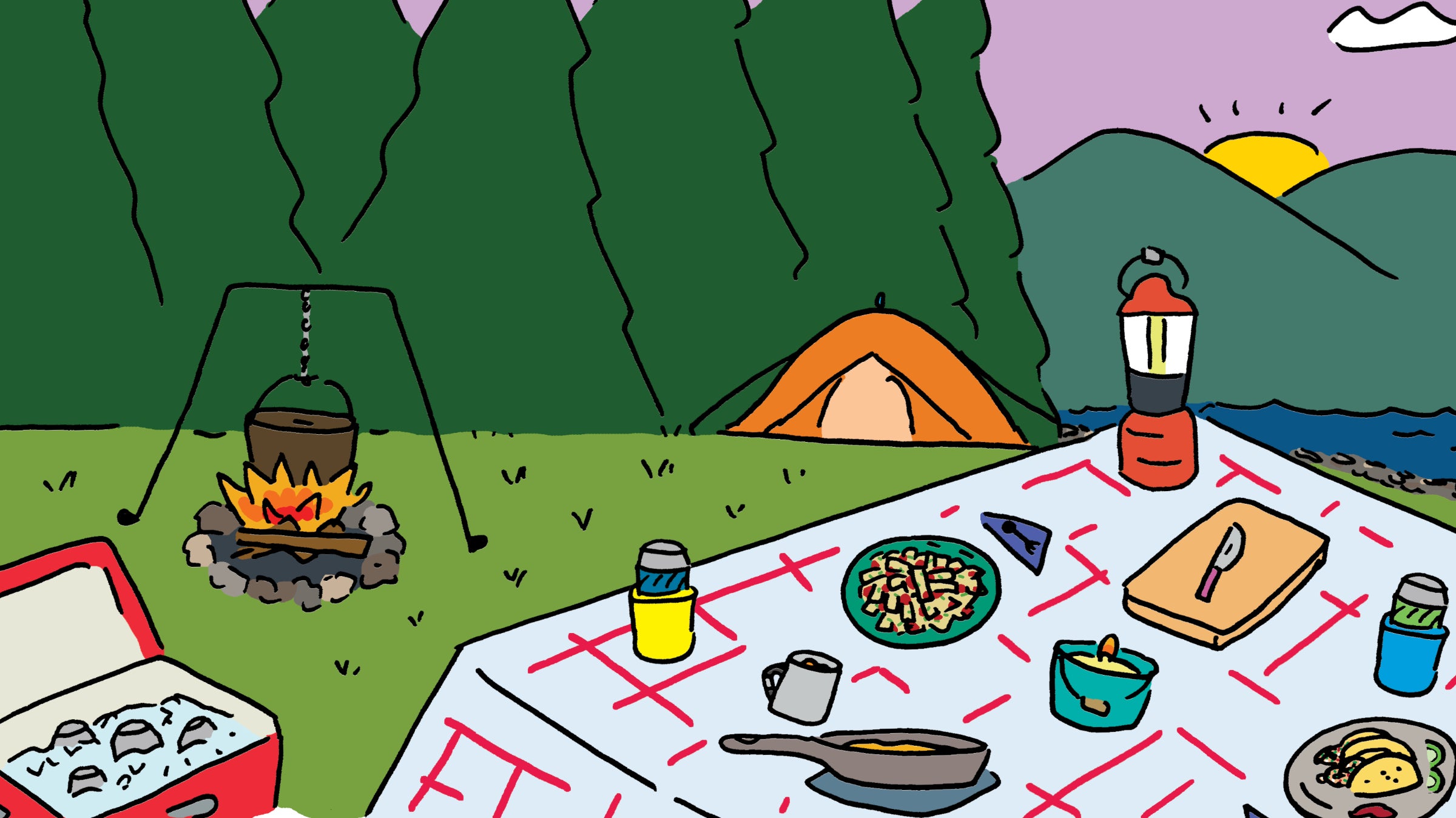 food and beer paring illo