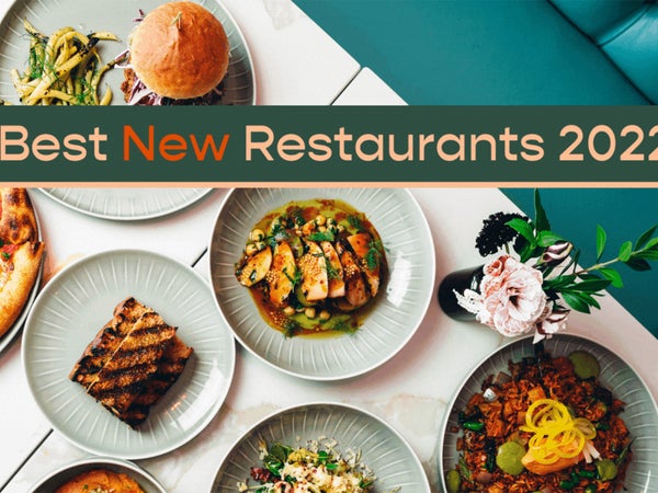Best New Restaurants label over dishes