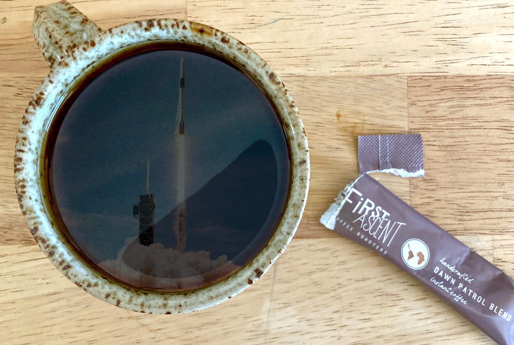 coffee cup with instant coffee