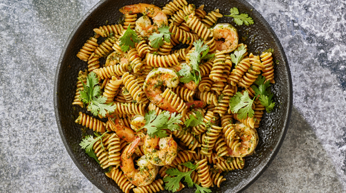 Garlic-Cilantro Shrimp Rotini