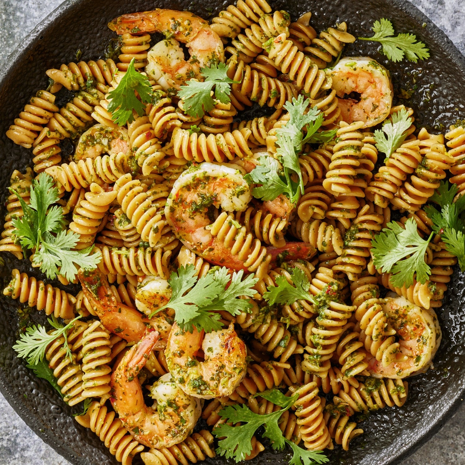 Garlic-Cilantro Shrimp Rotini