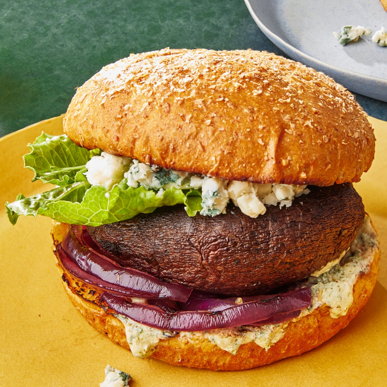 Grilled Portobello Burgers with Blue Cheese and Creamy Dijon - Outside ...