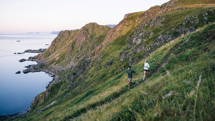trail runners in Lofoten, Norway
