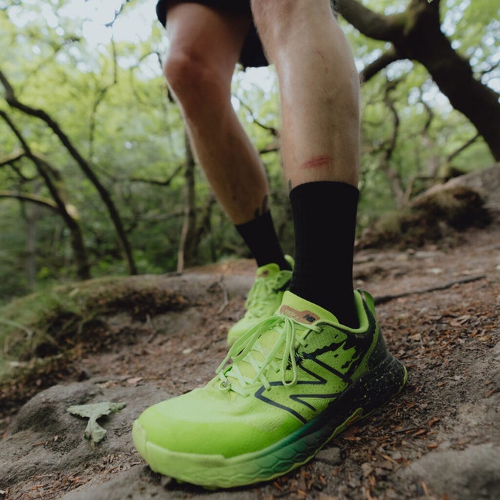 New Balance running shoes in bright green