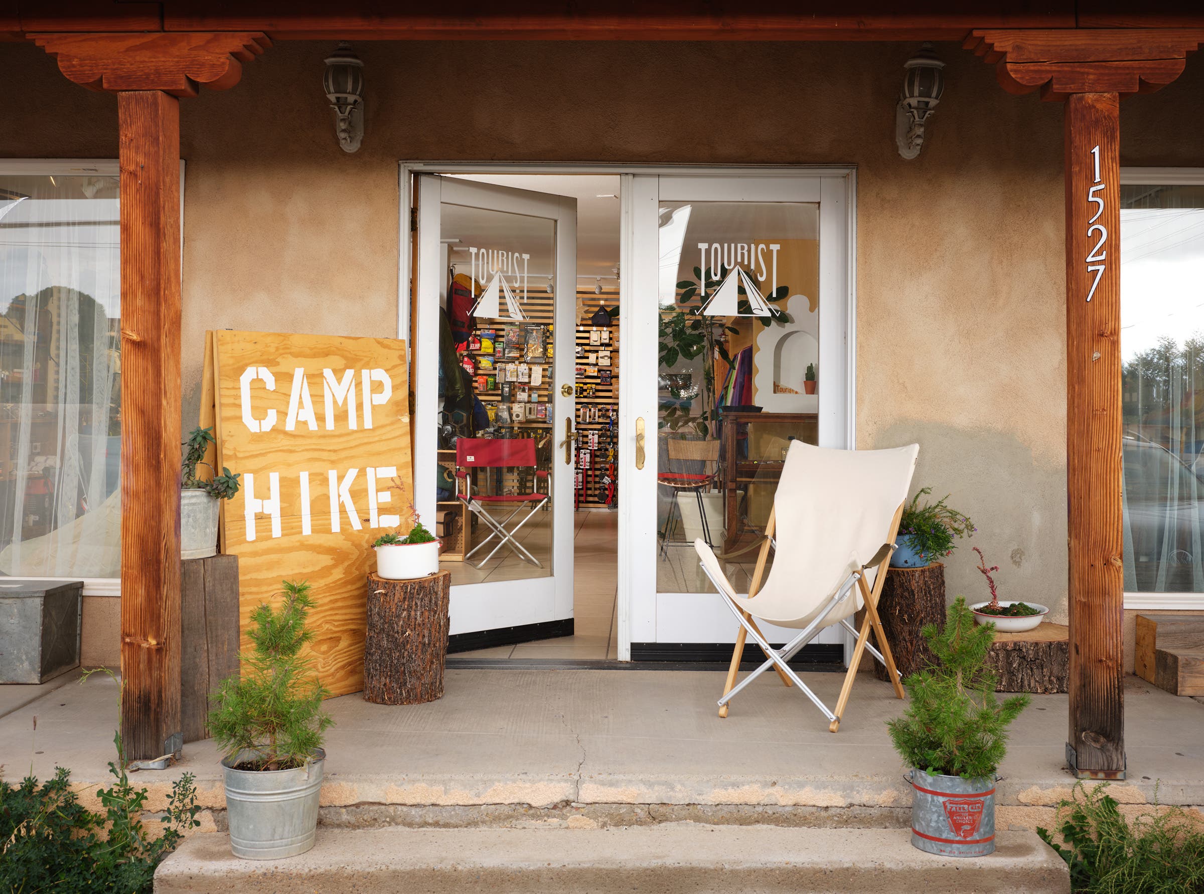 front of the Tourist gear shop in Santa Fe