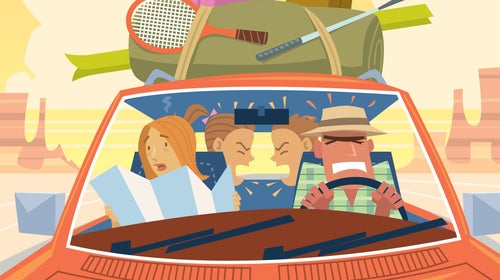 Family road trip illustration