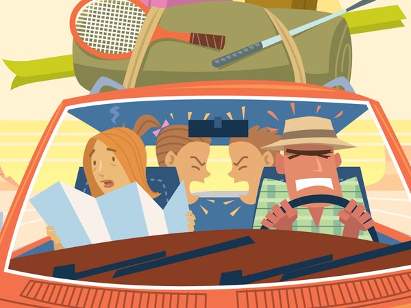 Family road trip illustration