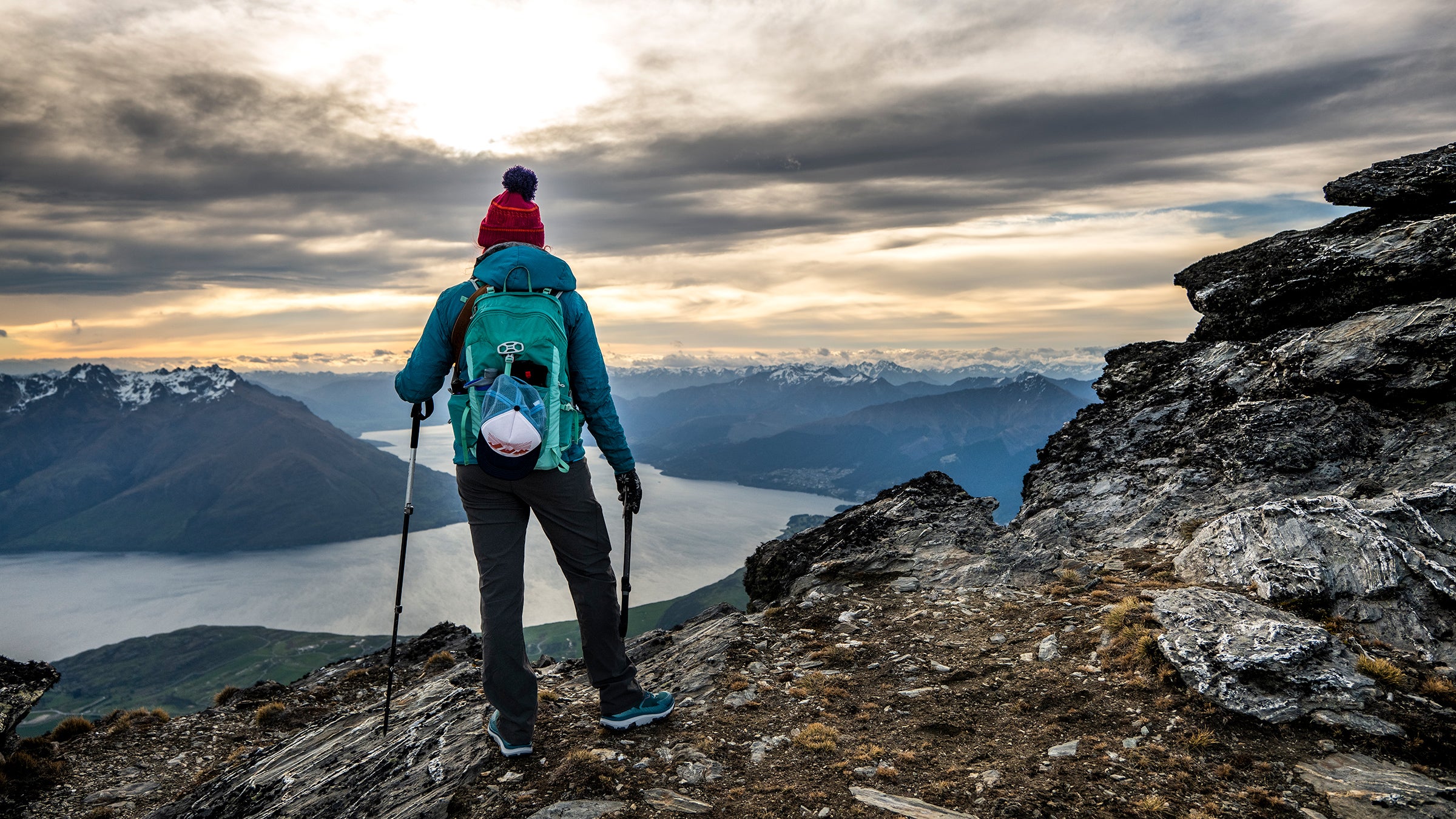 Hiker gazing over landscape