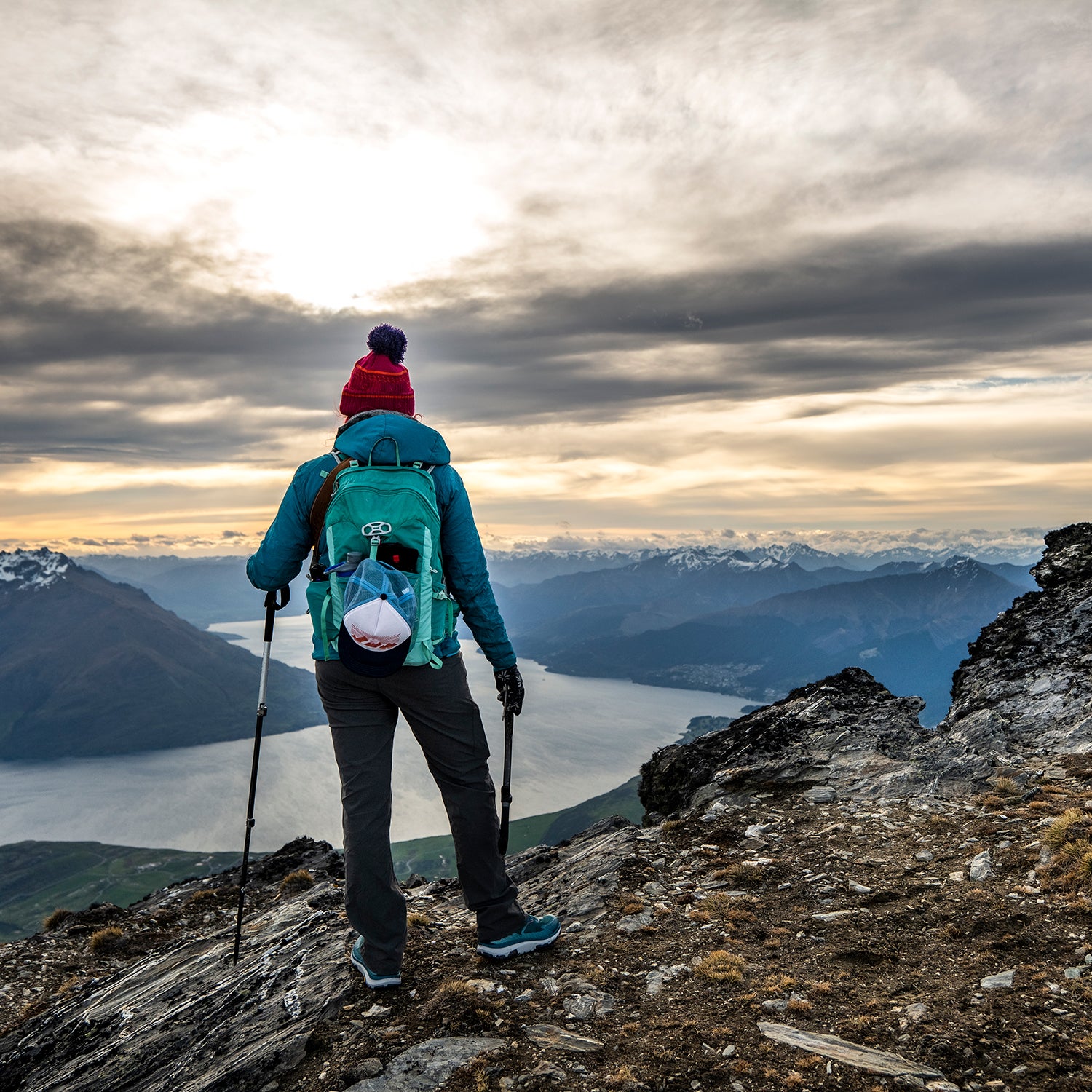 Hiker gazing over landscape