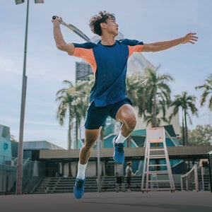 person jumping in the air