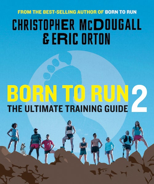 blue cover with several runners overlooking a cliff