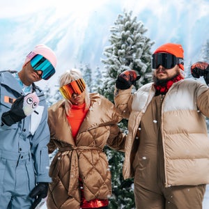 three people in Goodr goggles