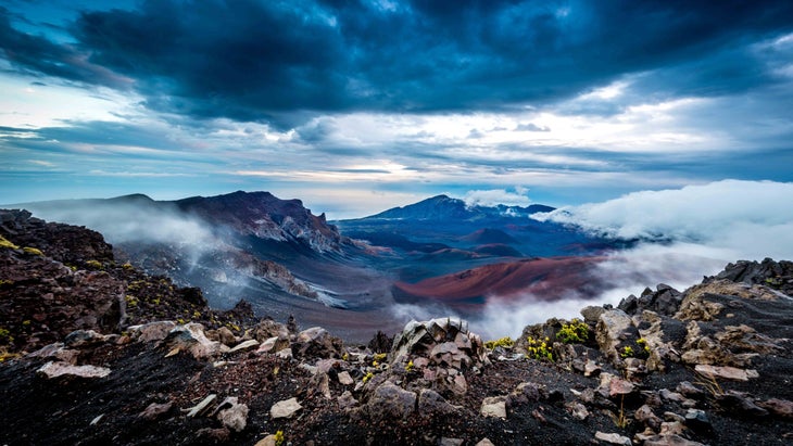 A volcanic crater as seen from Maui鈥檚 Haleakala
