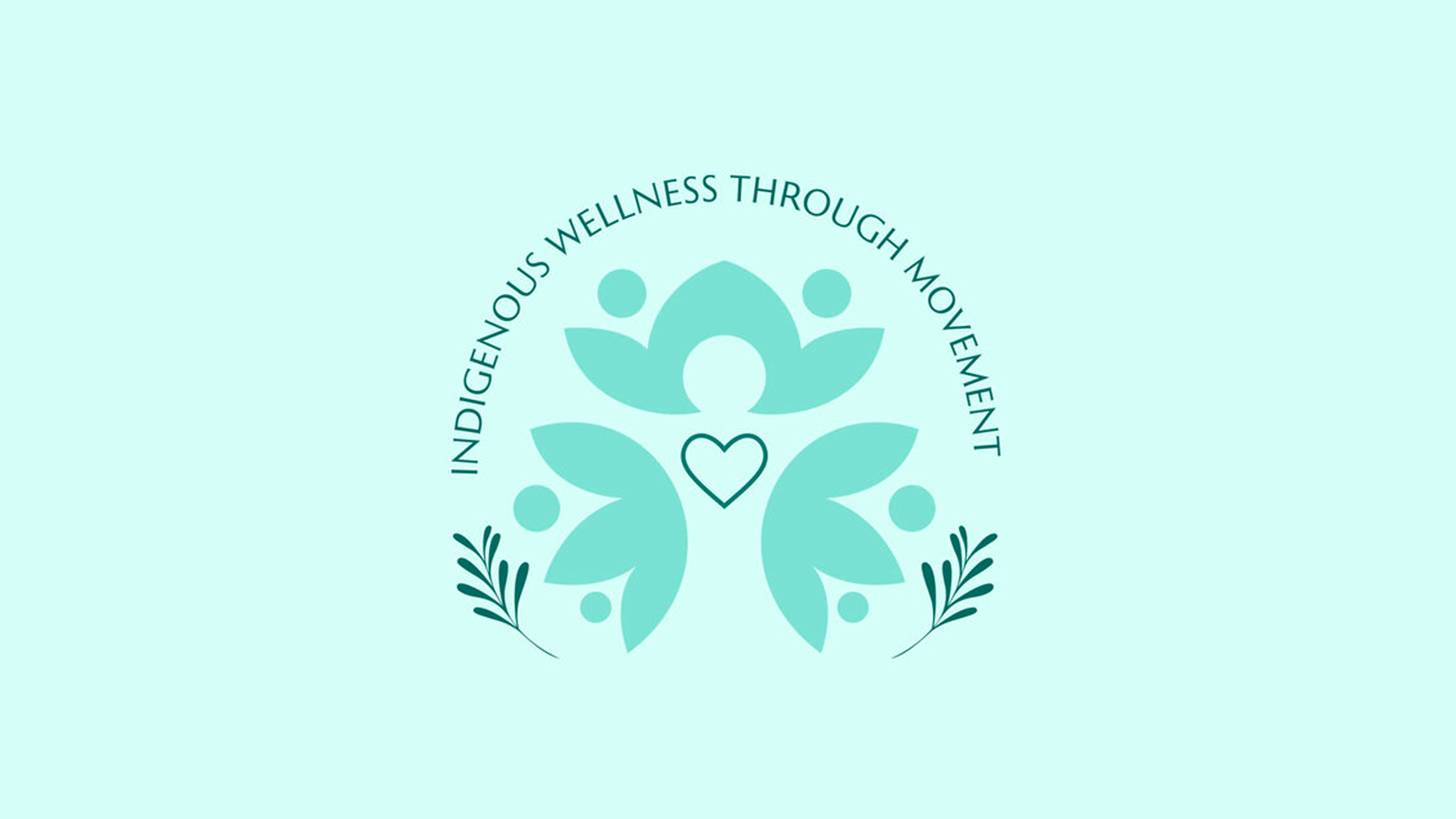 a blue emblem with a heart centered with blossoms on three sides