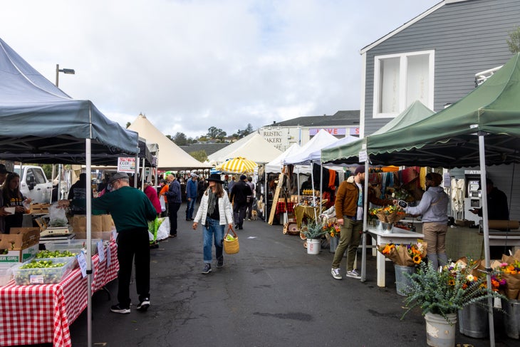 The Marin Farmers’ Market sells everything from flowers to fruit. 