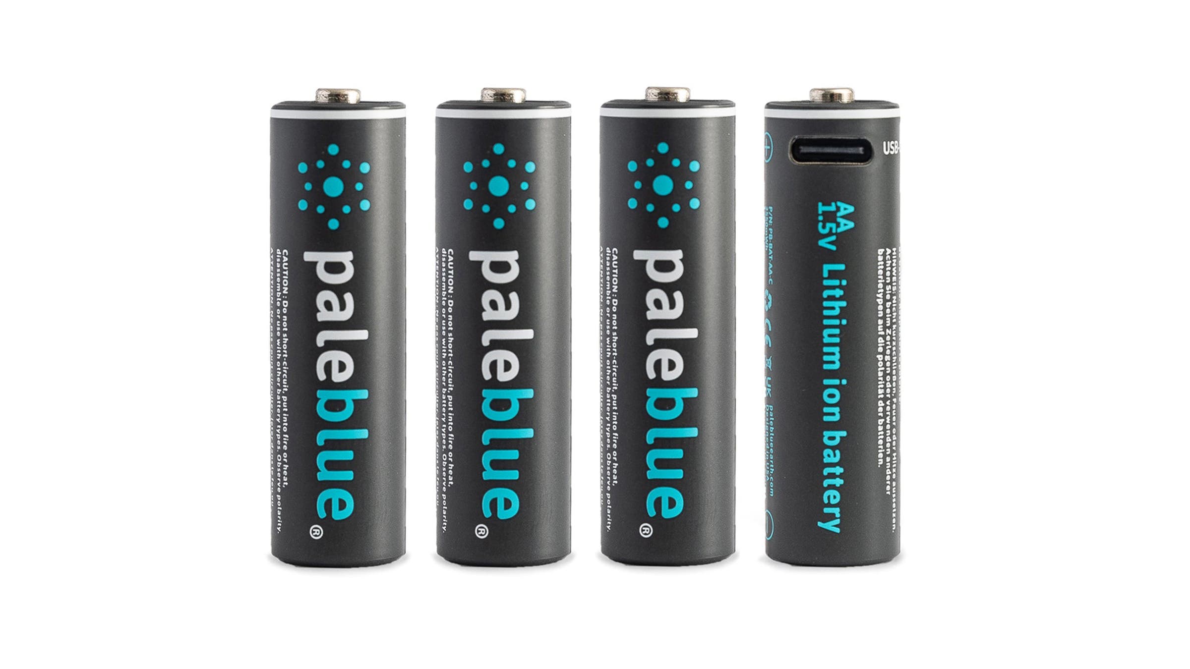 Pale Blue USB-C AA and AAA Rechargeable Smart Batteries