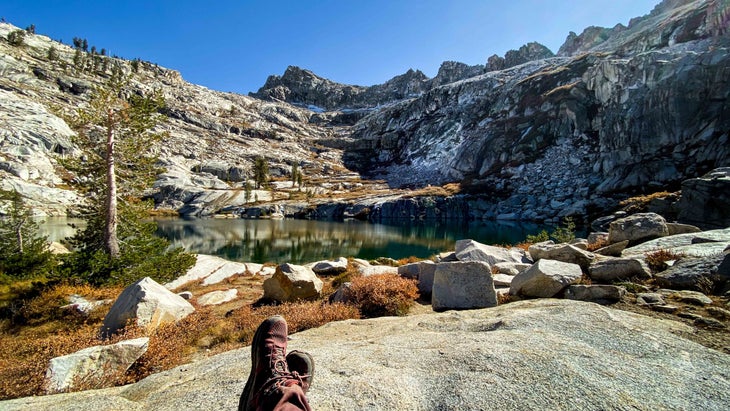 View of mountain lake