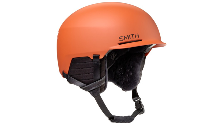 orange snow helmet