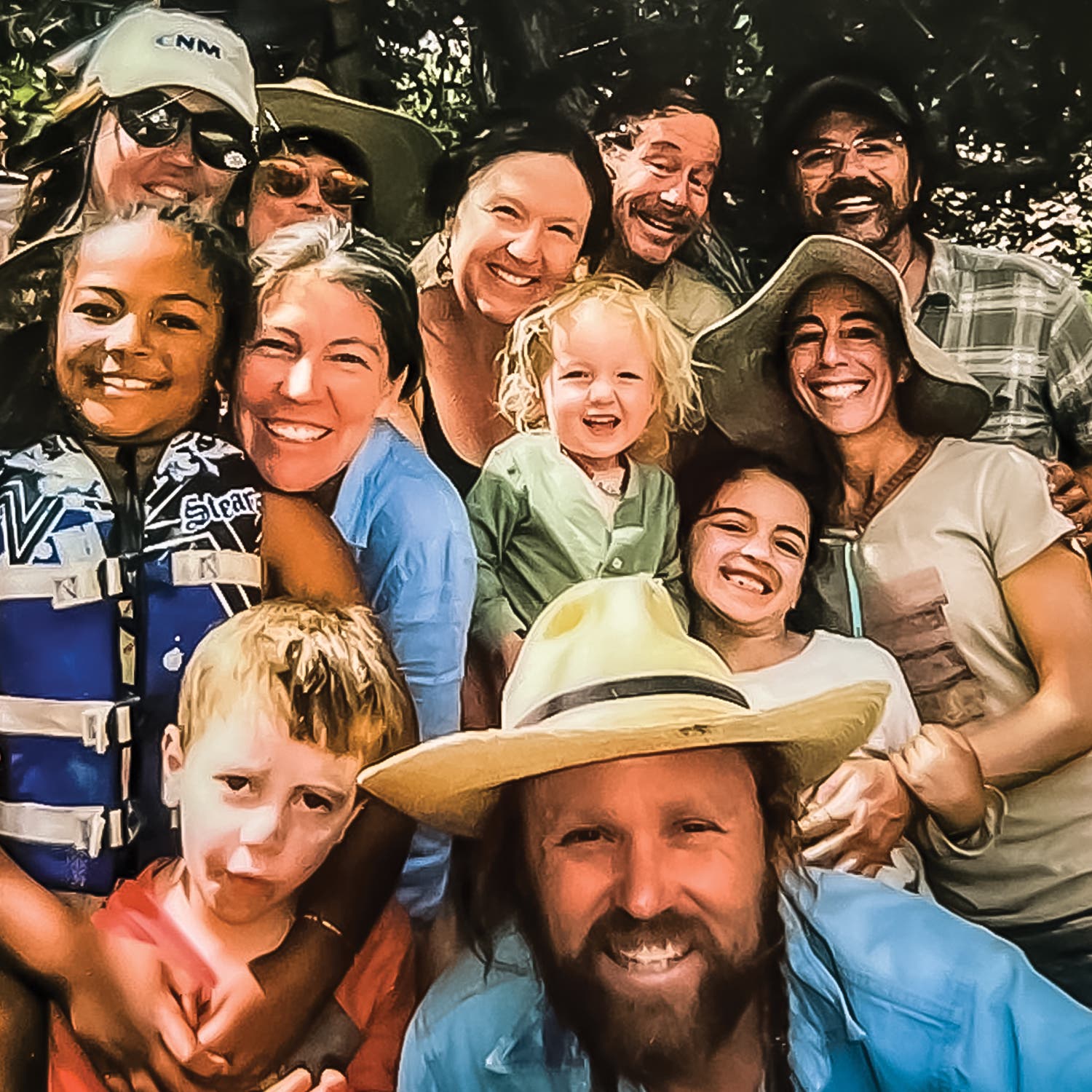 The author (bottom right) with family and friends on the Green River in Utah