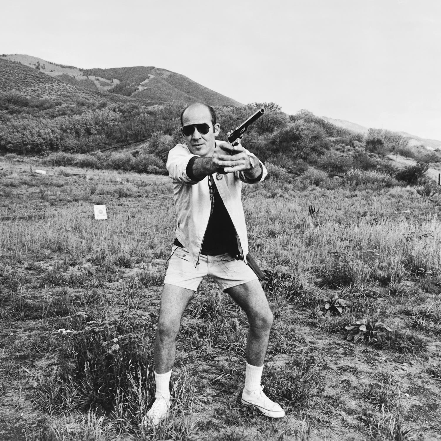 Hunter S. Thompson on his ranch near Aspen in 1976