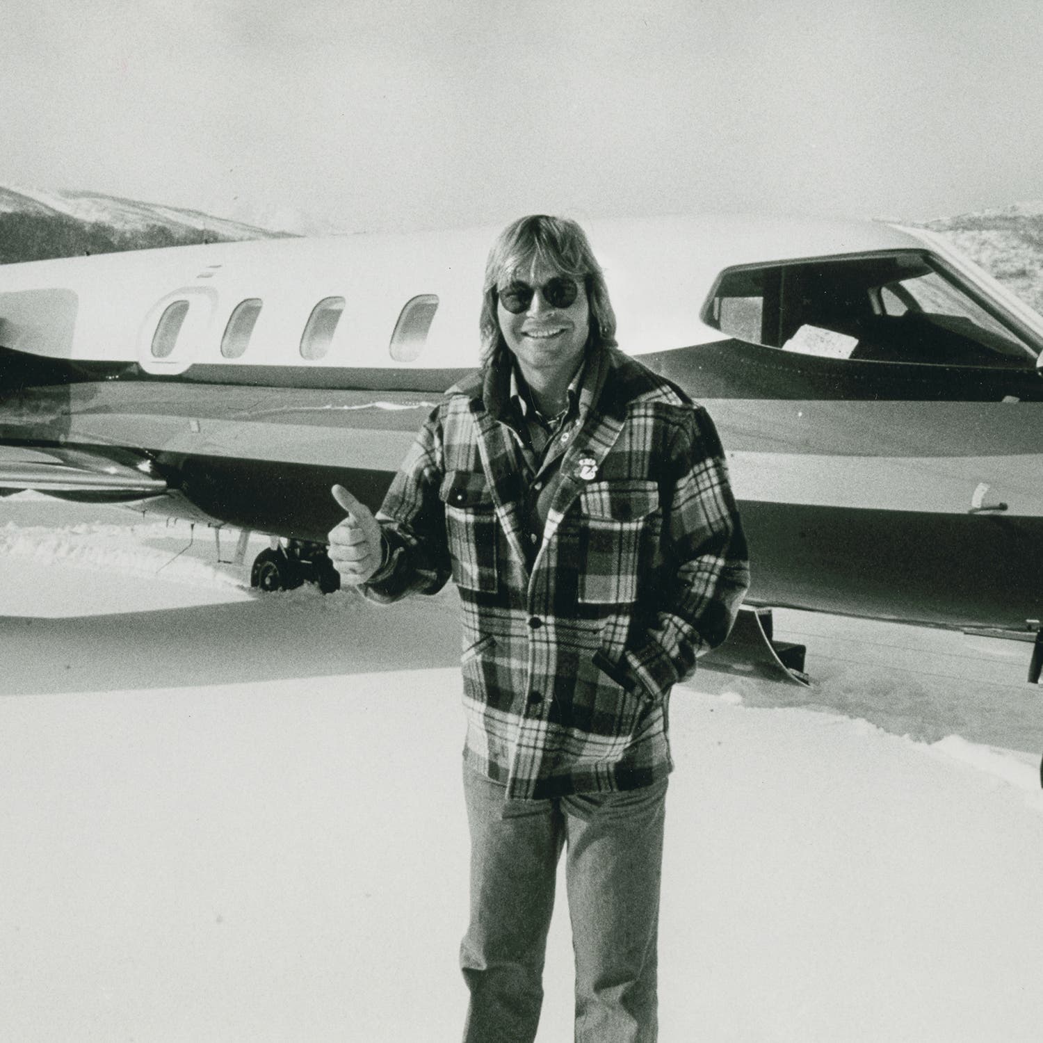 John Denver at Aspen Airport in 1977