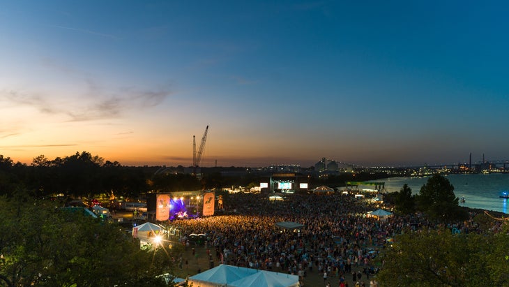 music fest and ocean