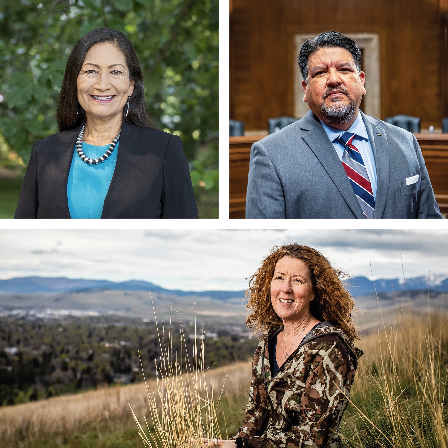 From left: Deb Haaland, Tracy Stone-Manning, Charles Sams III