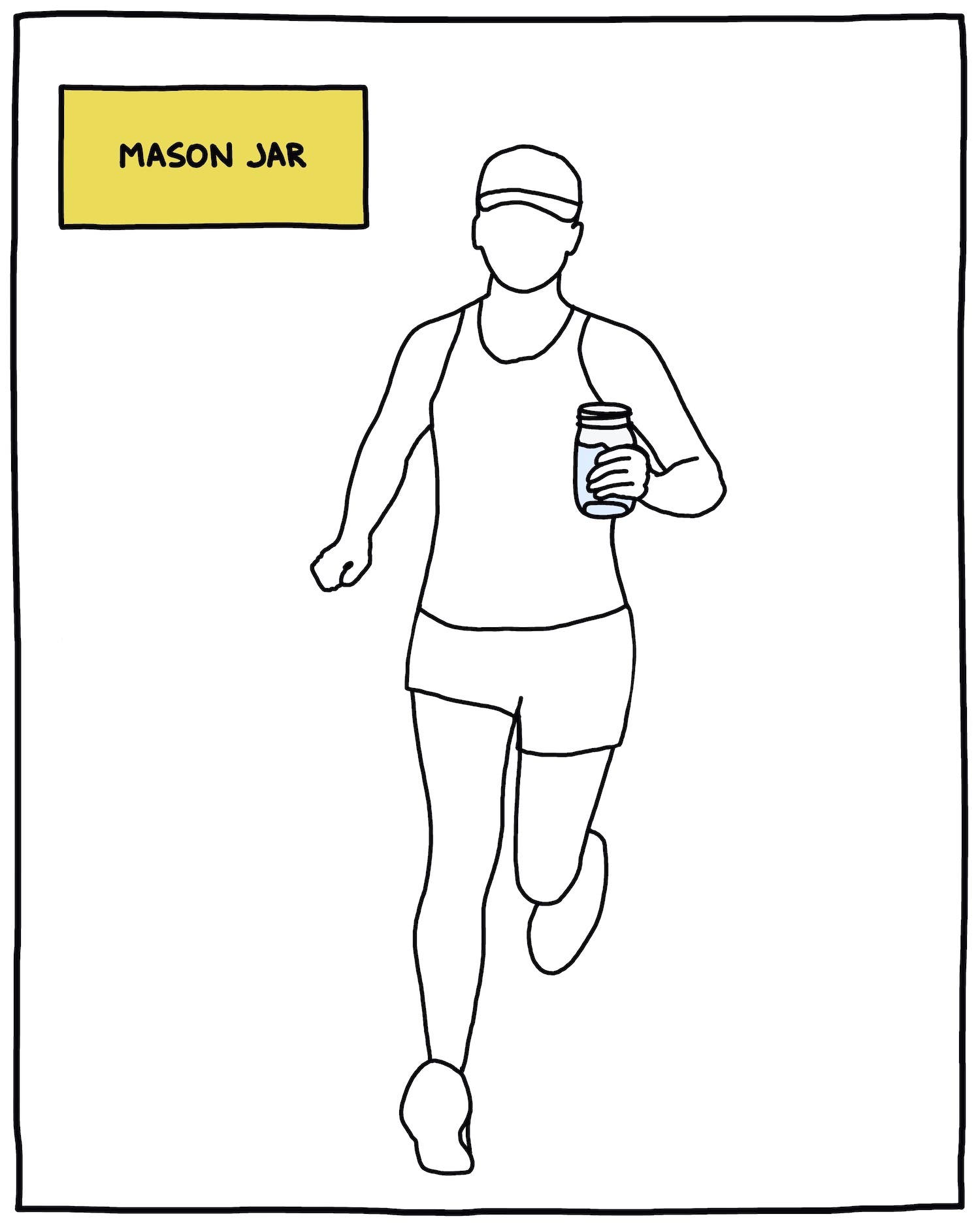 illustration of runner holding a mason jar