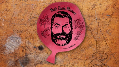Nick Offerman whoopee cushion illustration