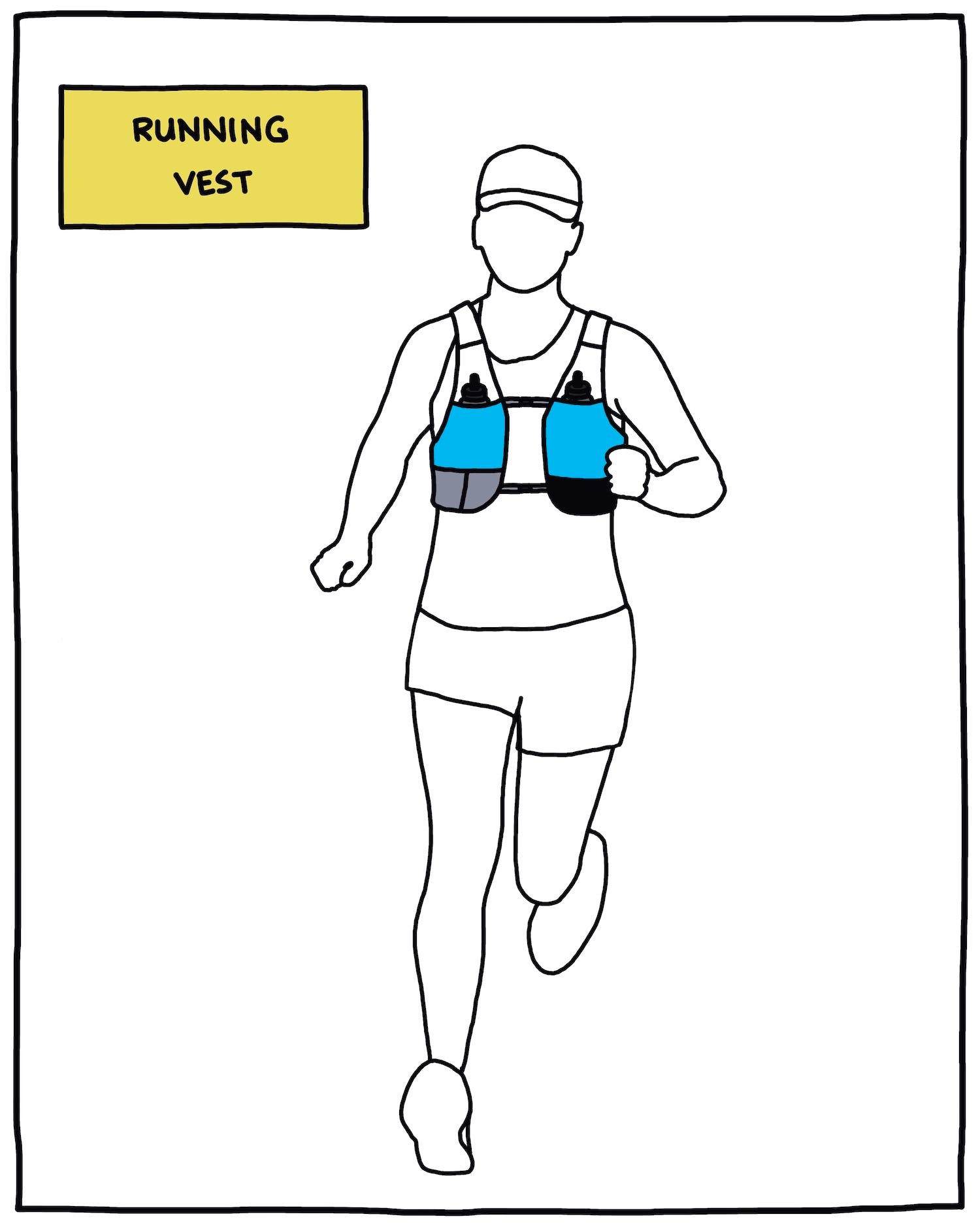 illustration of runner holding a running vest