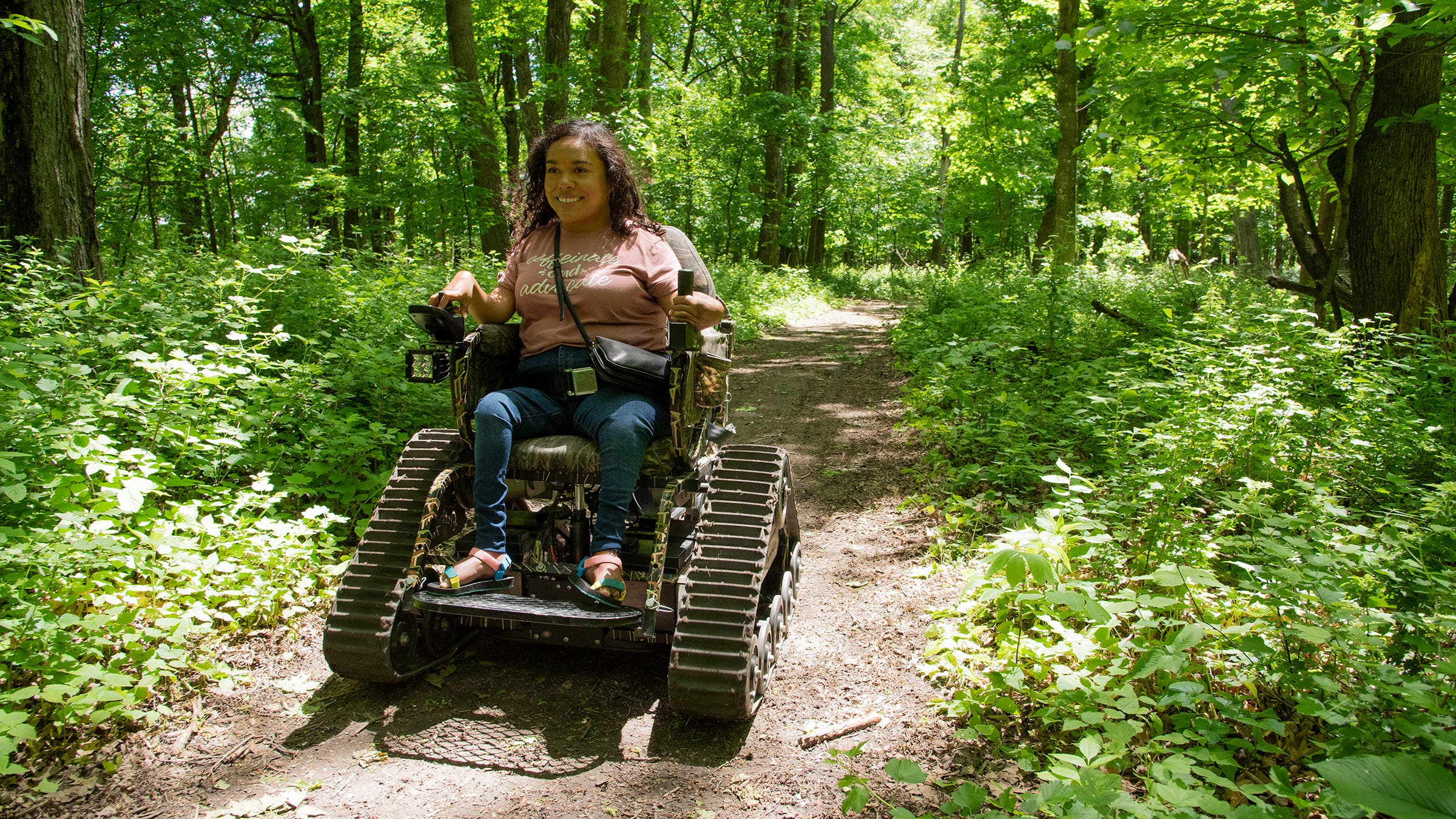 woman in all terrain wheelchair