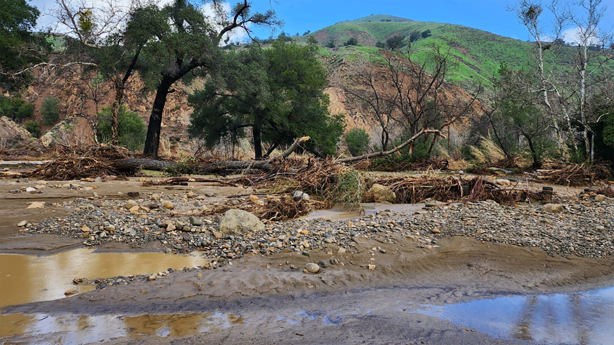 Damage to the White Rock day use area in the Santa Barbara ranger district.
