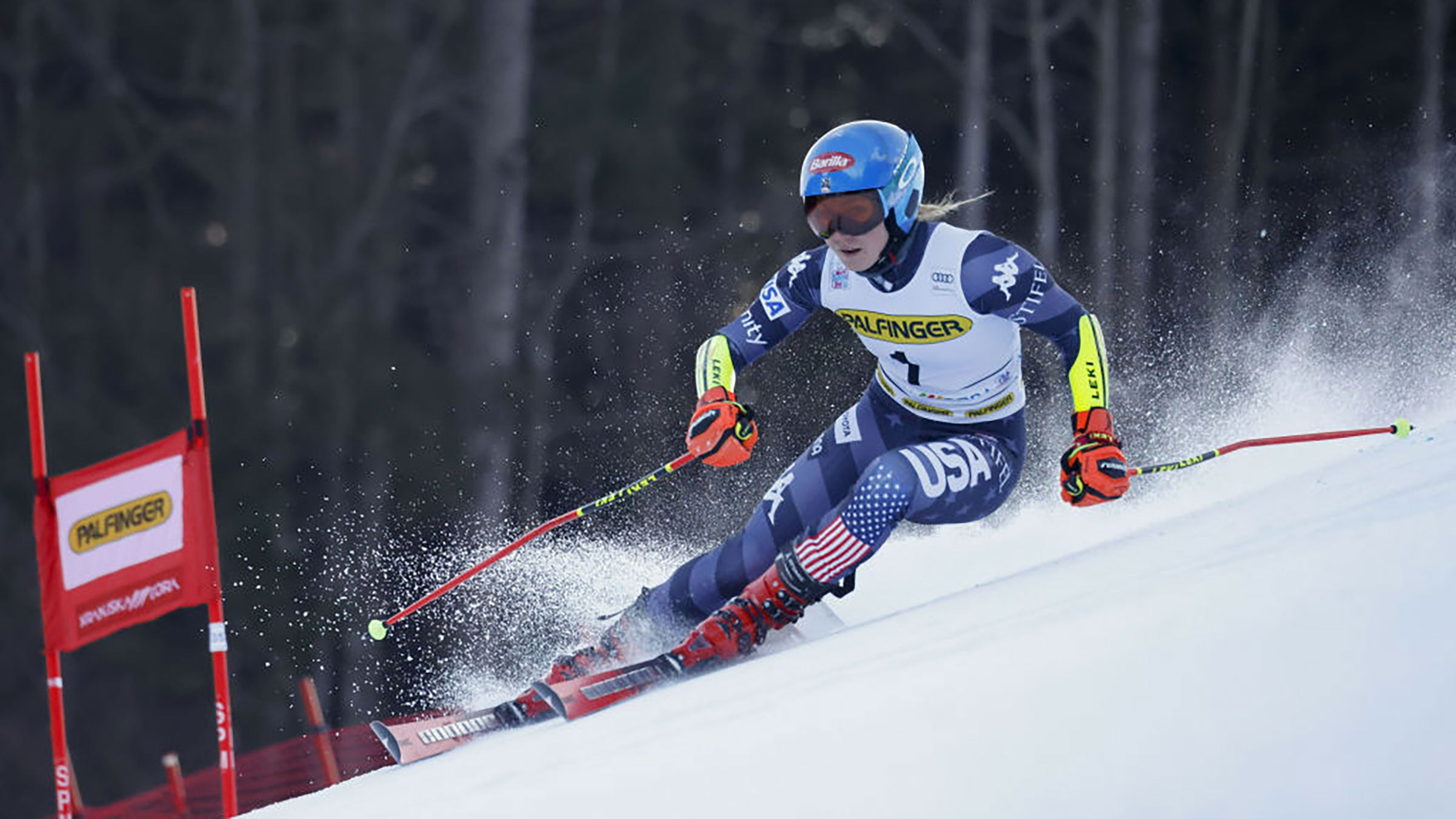 Shiffrin attacks the course on Sunday. 