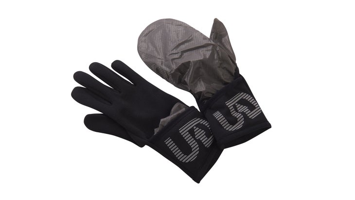 winter running gloves with mitten shell
