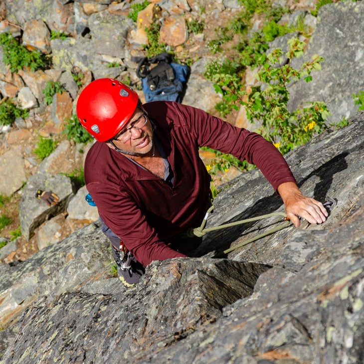 Bruce Hart working a climb