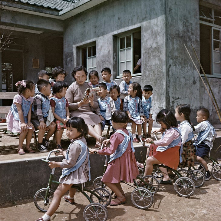 Story time at a Chinese school circa 1965