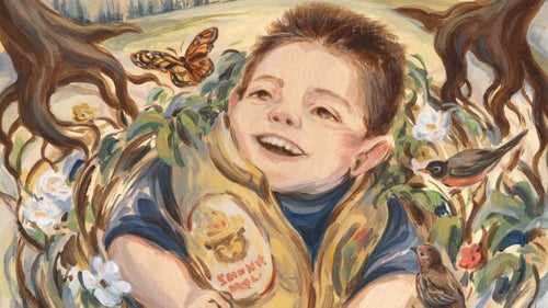 illustration of Little Leo enjoying nature