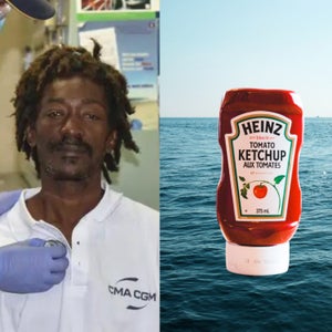 Elvis Francois is attended by Colombian Navy members after he was rescued