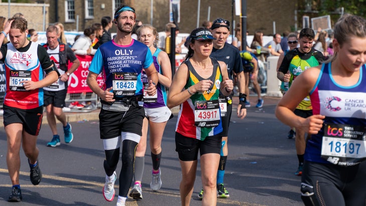 Several runners for various charities are running the London Marathon