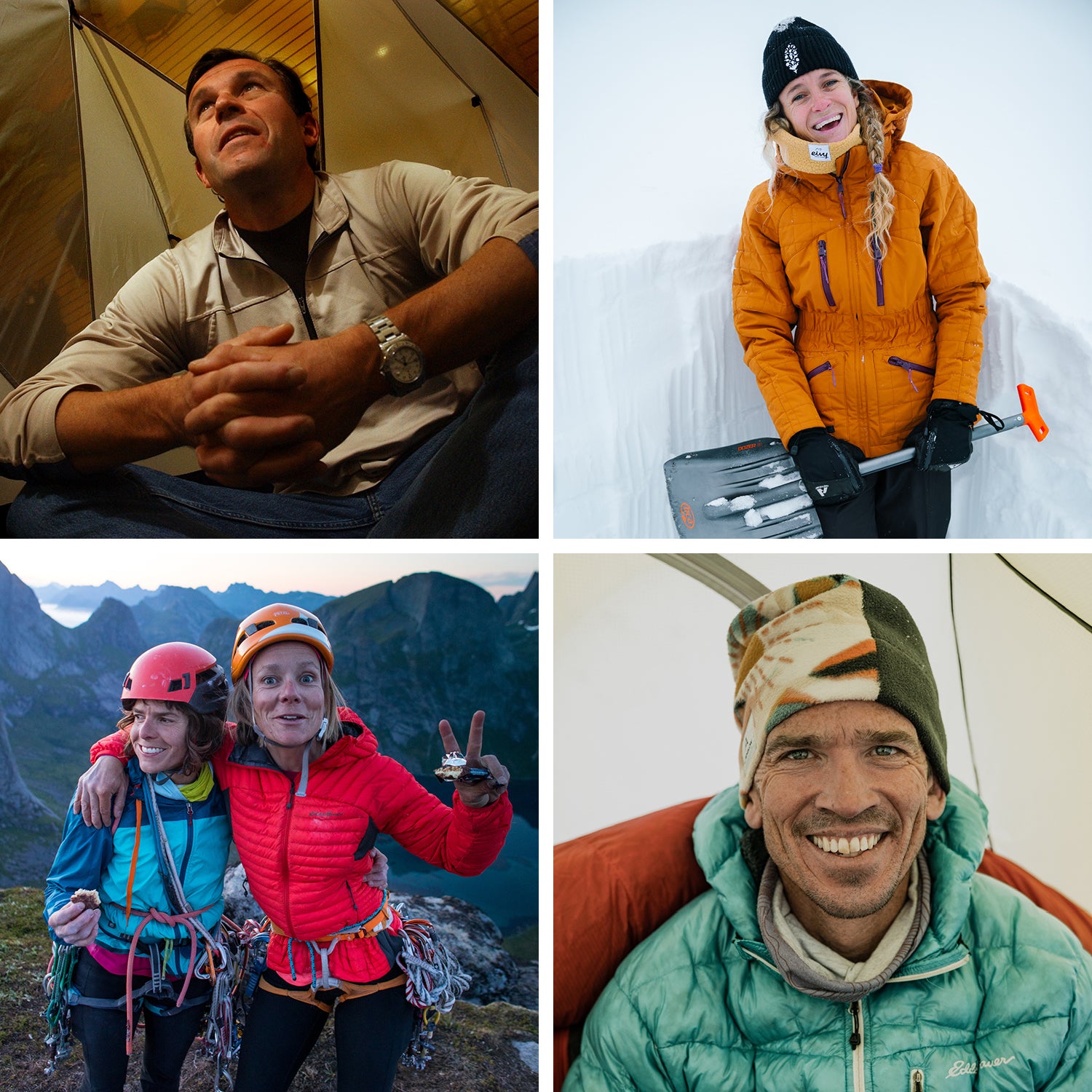 Eddie Bauer climbers portrait collage