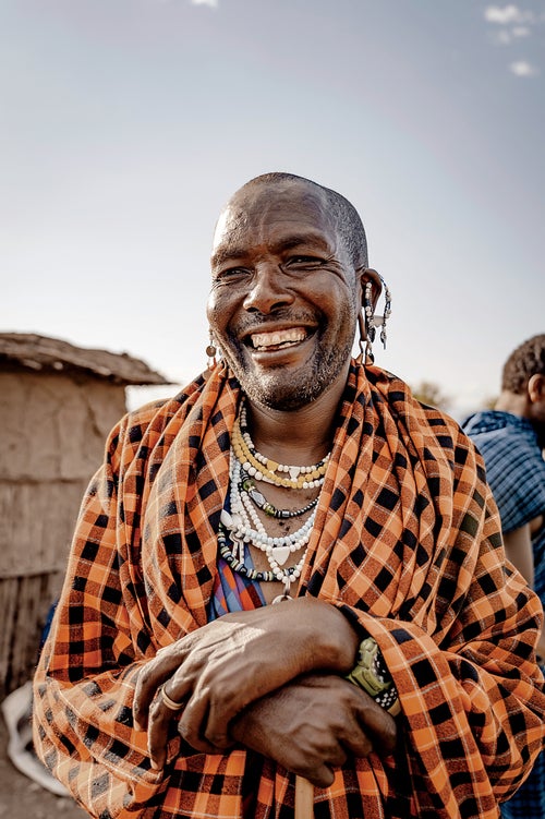 A Maasai man shares a laugh
