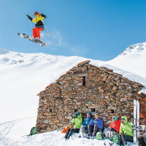 Earle getting air in the French Alps in 2016