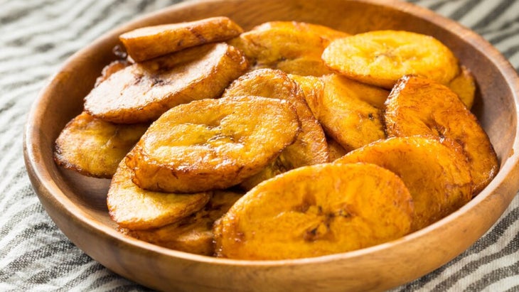 Homemade Yellow Fried Plantains in a Bowl