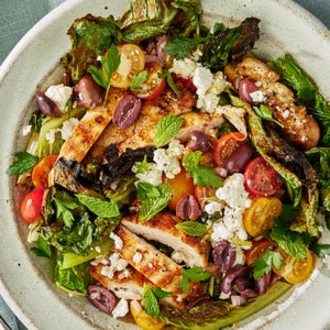 Grilled Greek Salad with Chicken