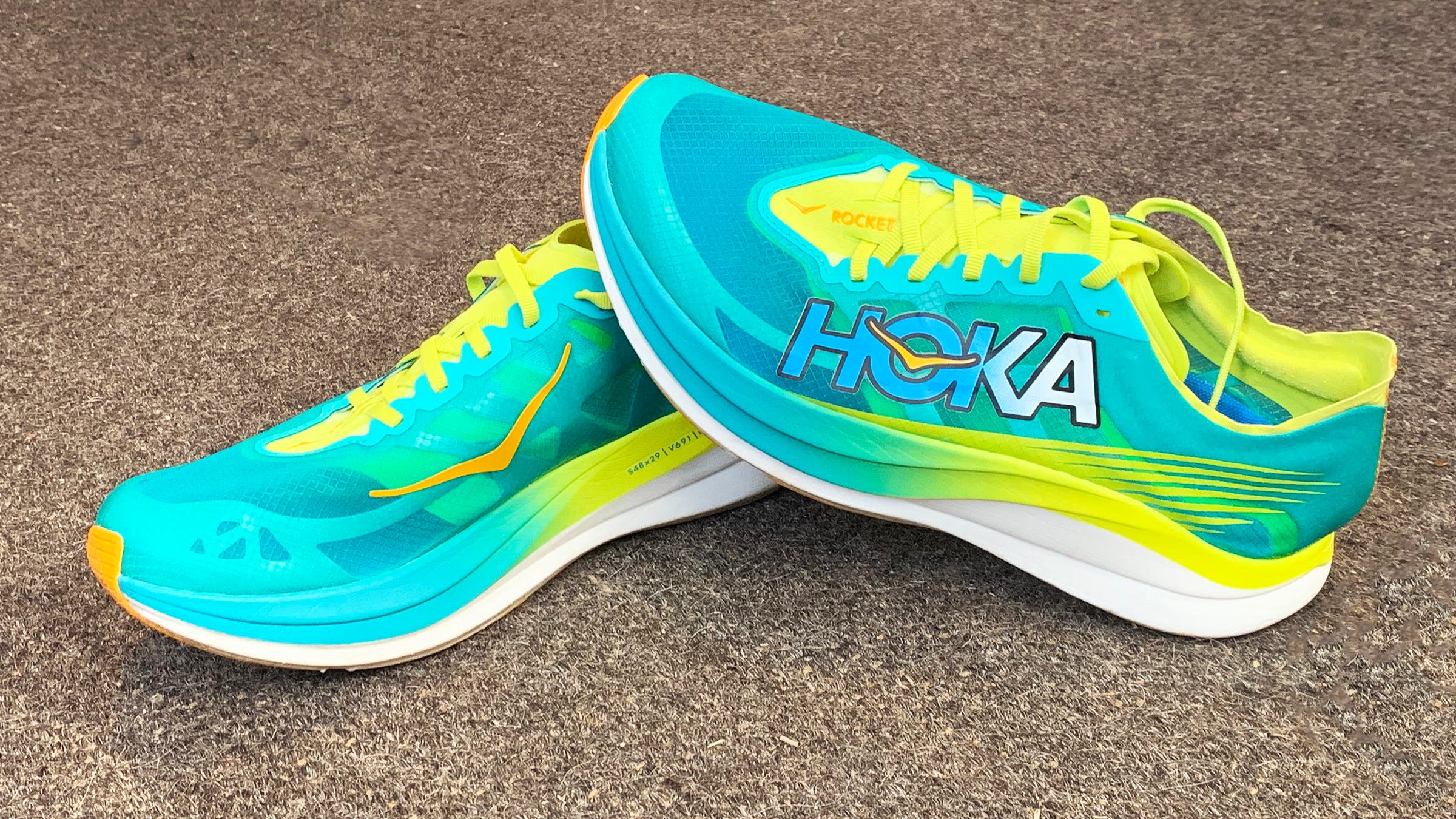 Hoka One One Rocket X Running Shoes Mens Size 13 Black Blue Neon Yellow Shoe Review: HOKA ONE ONE Rocket X | Fleet Feet main image 3