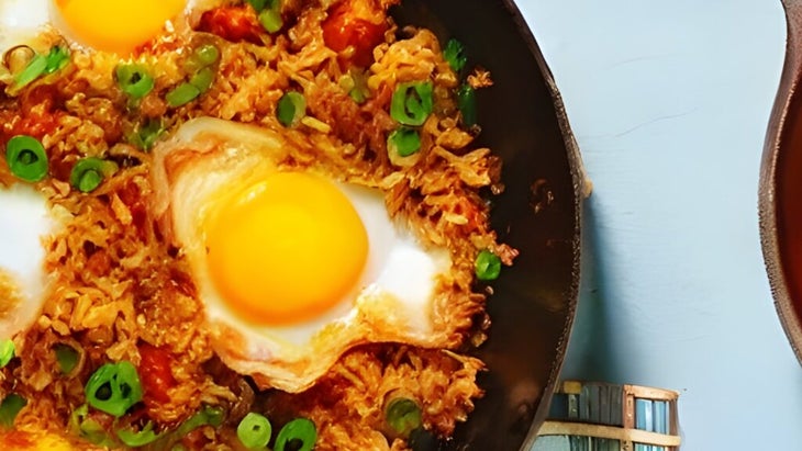 Kimchi Fried Rice with Eggs