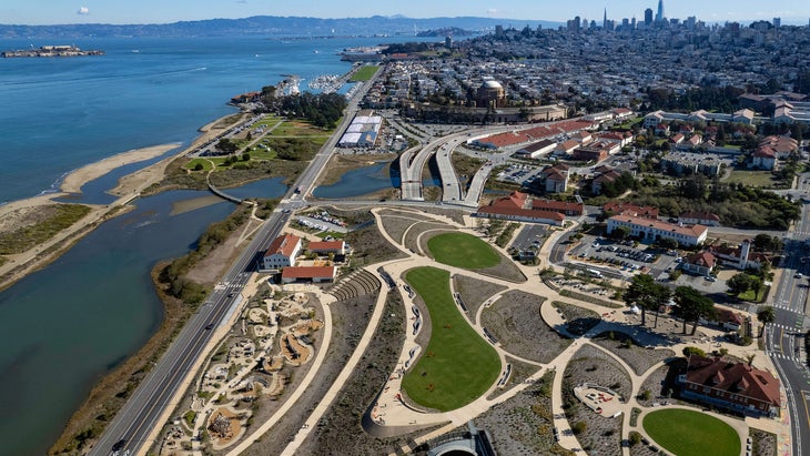 aerial view parks in san francisco